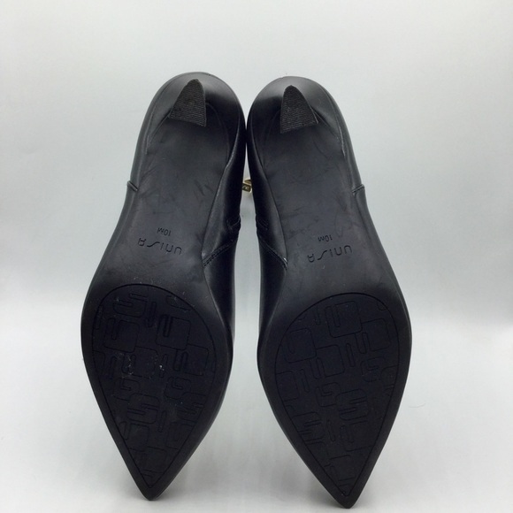 Unisa Kaysie Bootie Black Faux Leather Buckle Detail Side Zip Size 10M - Picture 8 of 12